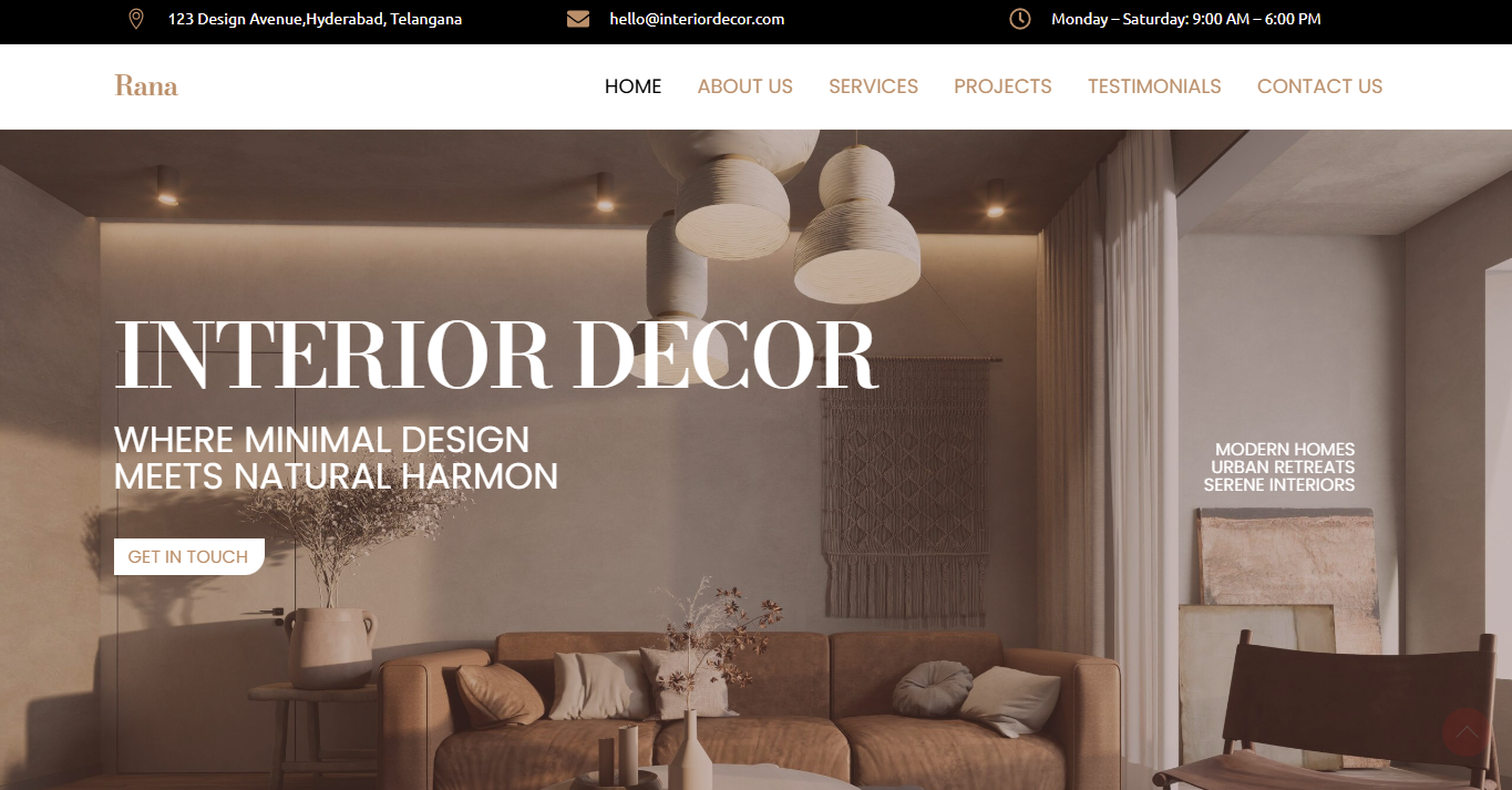 interior decor hero section ss